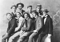 Nine stylish young men, 1895